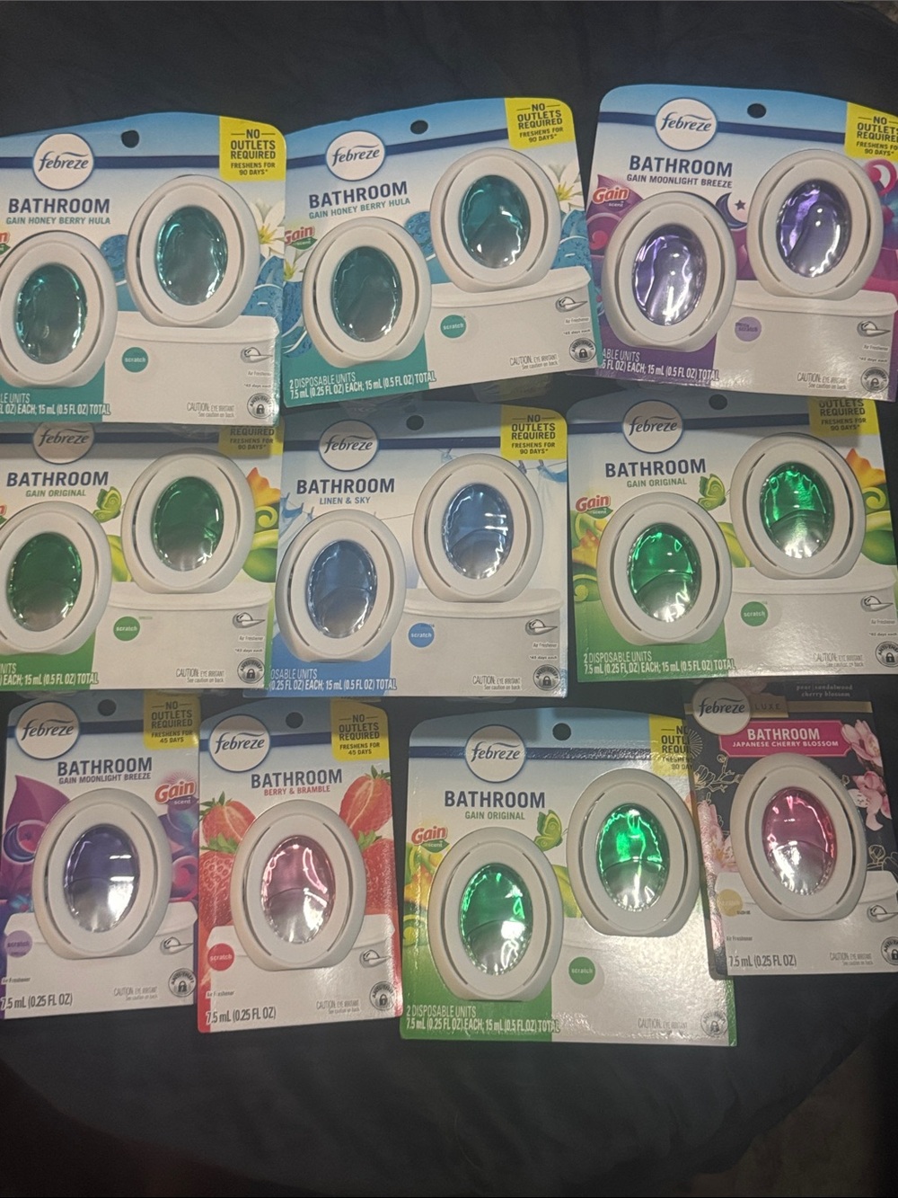 Febreze Bathroom Clip Air Fresheners - Green, Blue, Purple, Pink